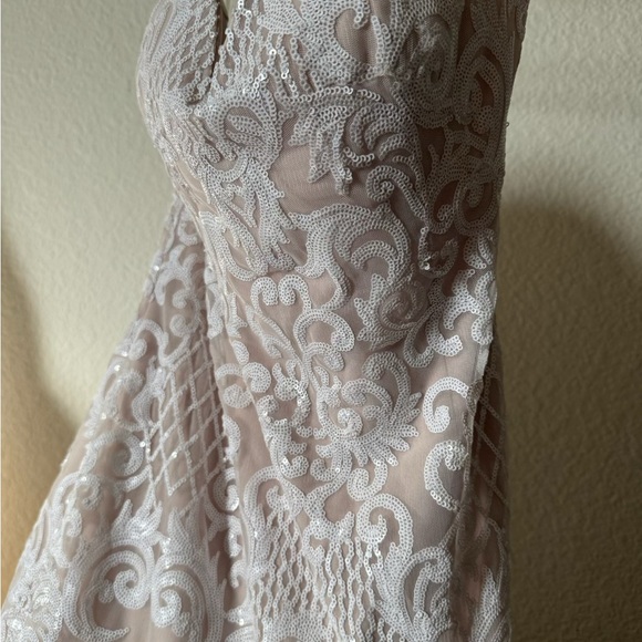 Ivory and Blush Trumpet Gown - Picture 2 of 4